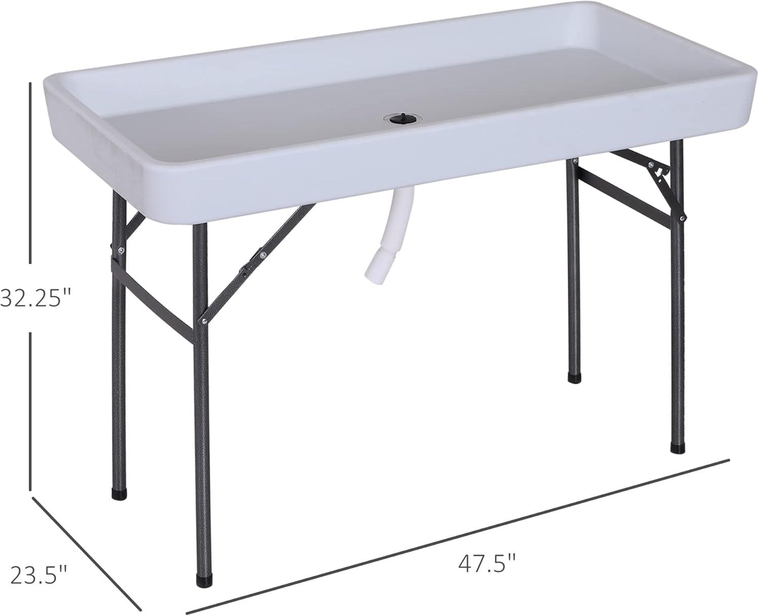 Folding Fish Fillet 23.5" x 47.5" Free Standing Service Sink