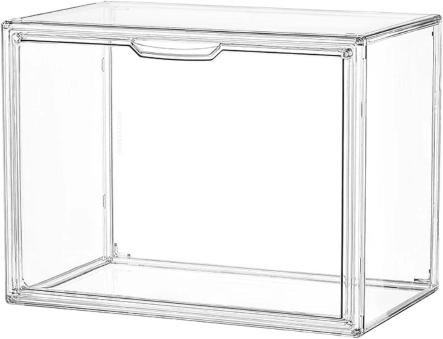 Clear Stackable Acrylic Storage Bin with Magnetic Lid