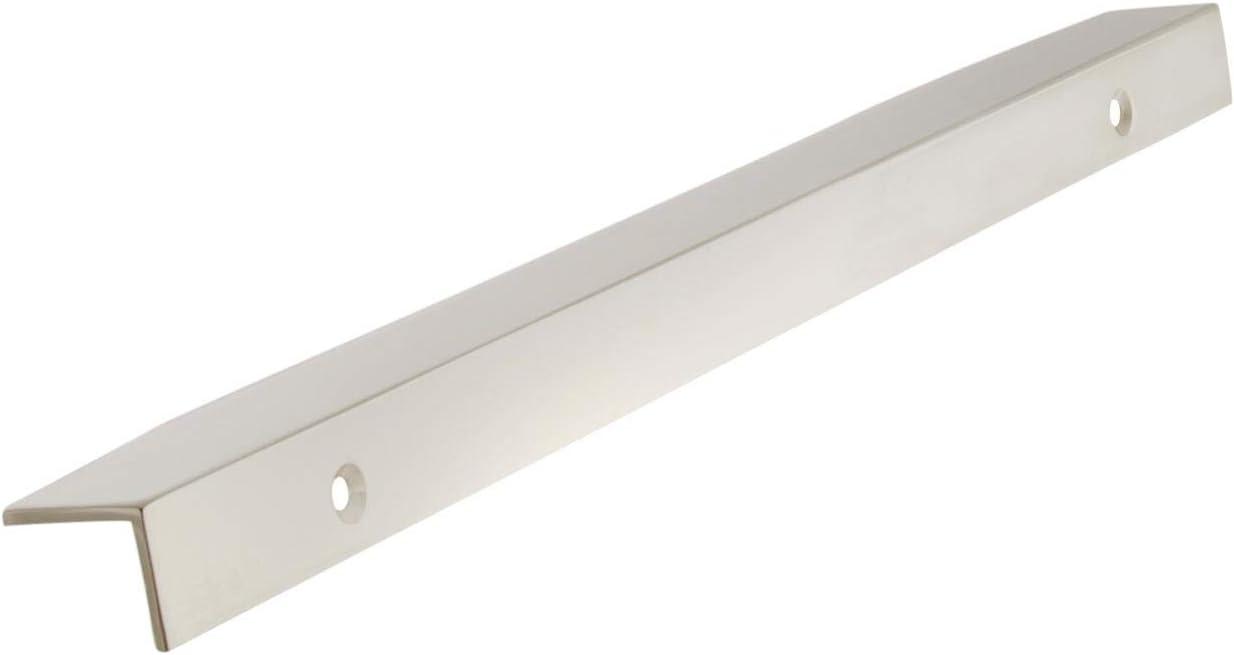 Polished Nickel Modern Cabinet Edge Pull with Mounting Hardware