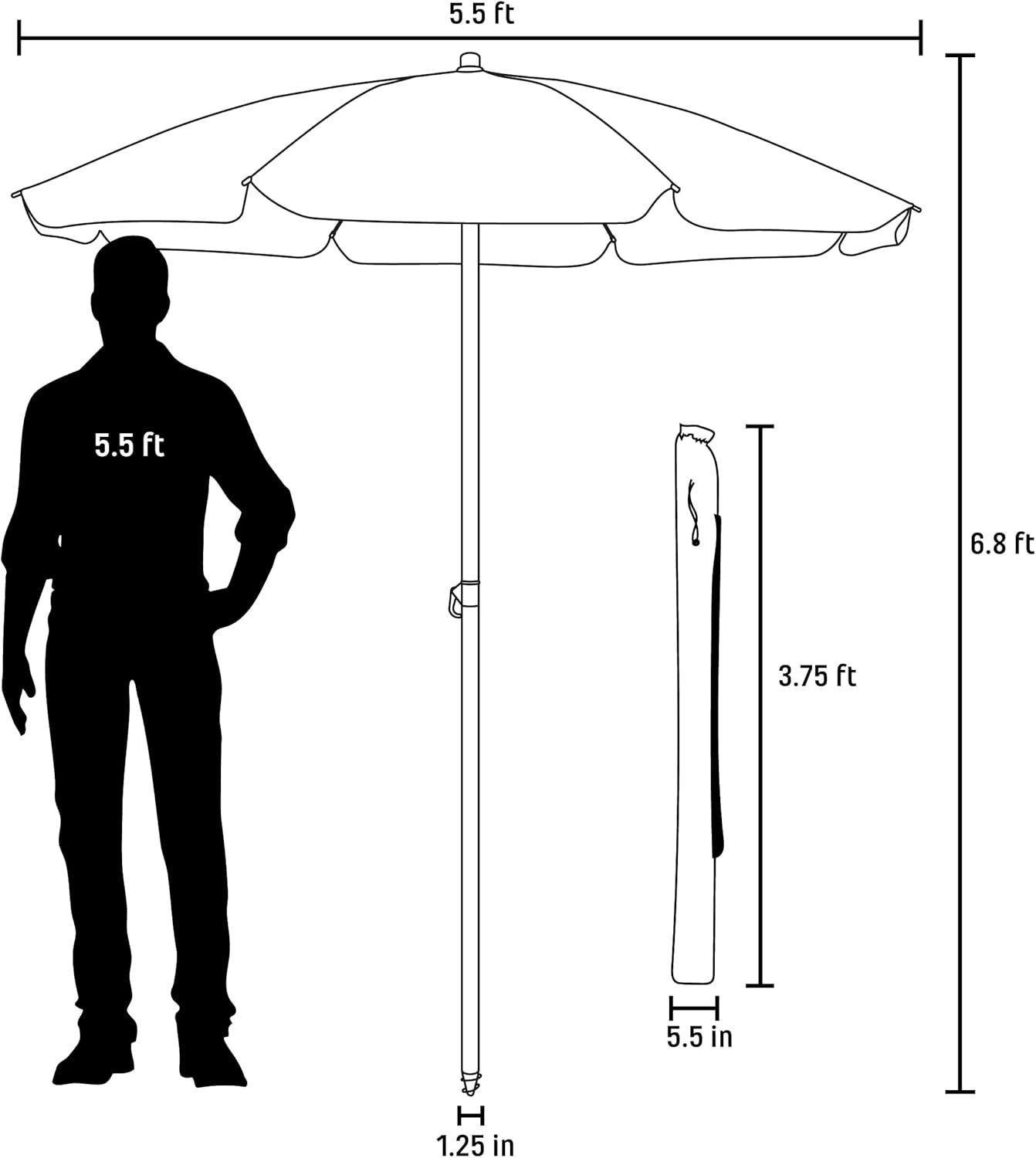 Arlmont & Co. Edwin 5.5 ft Outdoor Canopy Sunshade Beach Umbrella and Small Patio Umbrella