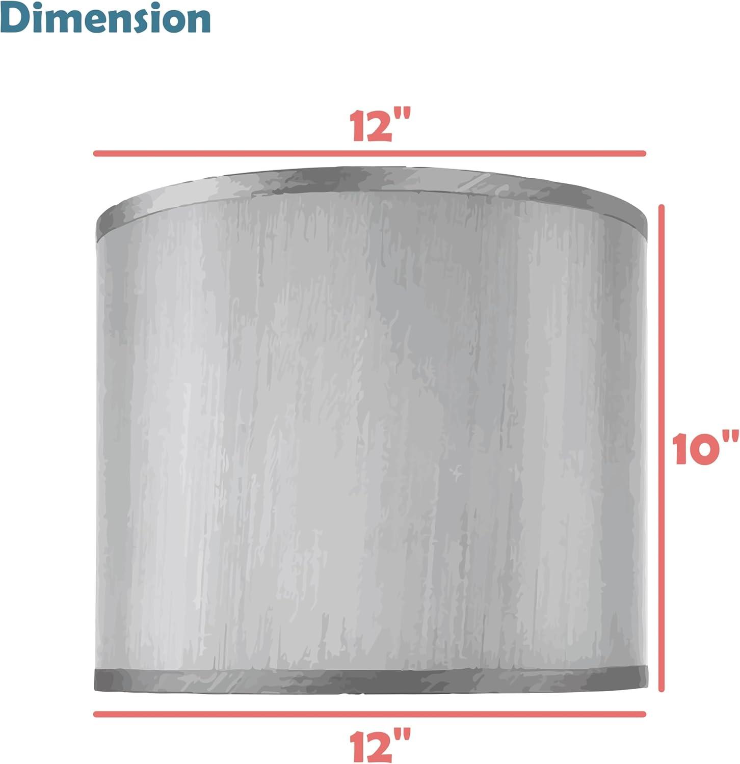 Aspen Creative 31101 Transitional Drum (Cylinder) Shaped Spider Construction Lamp Shade in White, 12" wide (12" x 12" x 10")