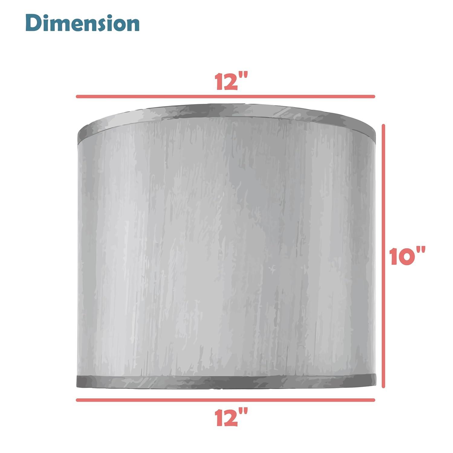 Aspen Creative 31101 Transitional Drum (Cylinder) Shaped Spider Construction Lamp Shade in White, 12" wide (12" x 12" x 10")