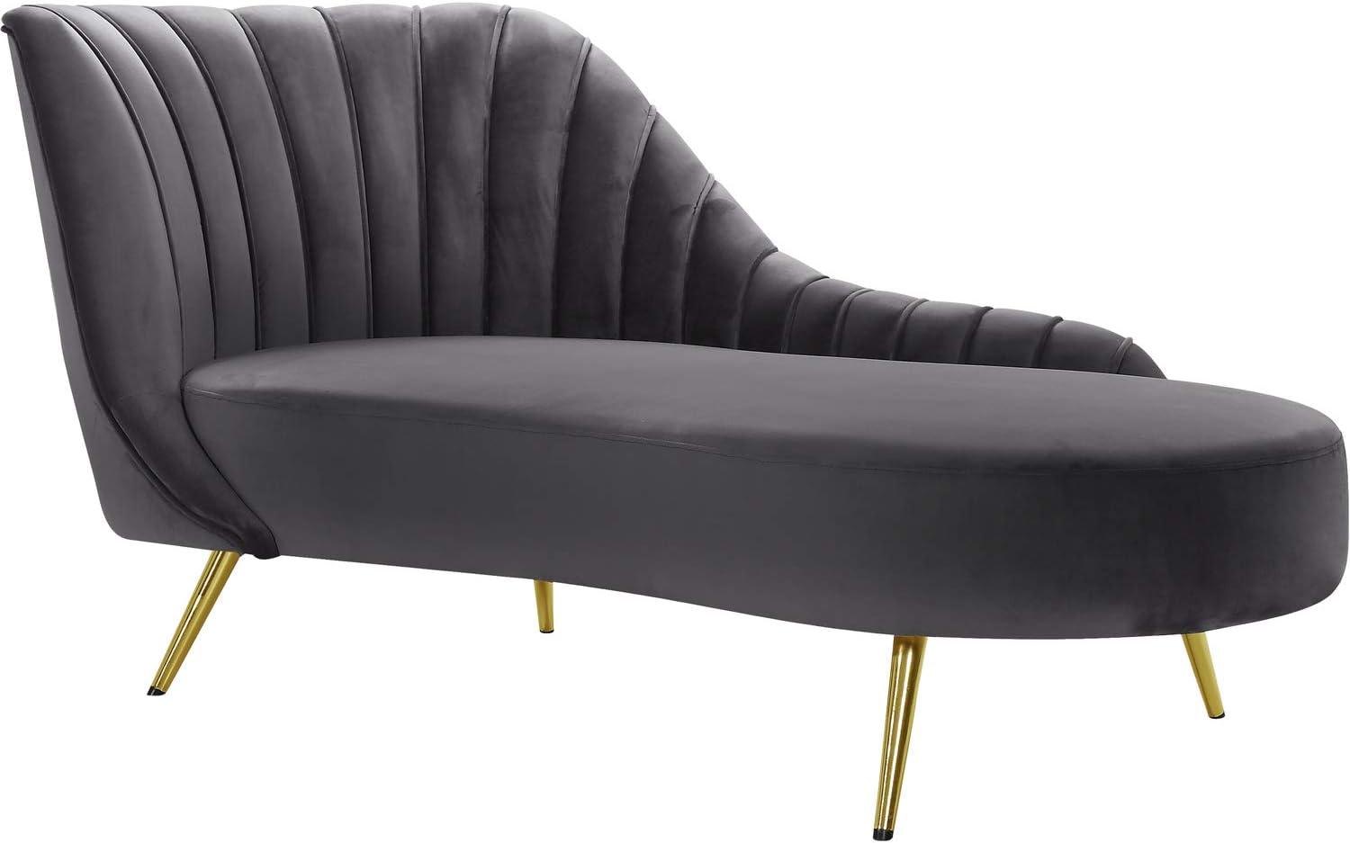 Meridian Furniture Margo Grey Velvet Chaise
