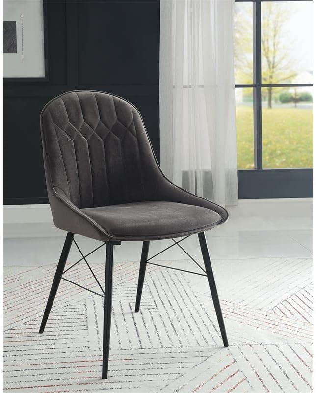 24" Abraham Accent Chair: Upholstered, Armless Design, Wood/Metal Frame - Acme Furniture