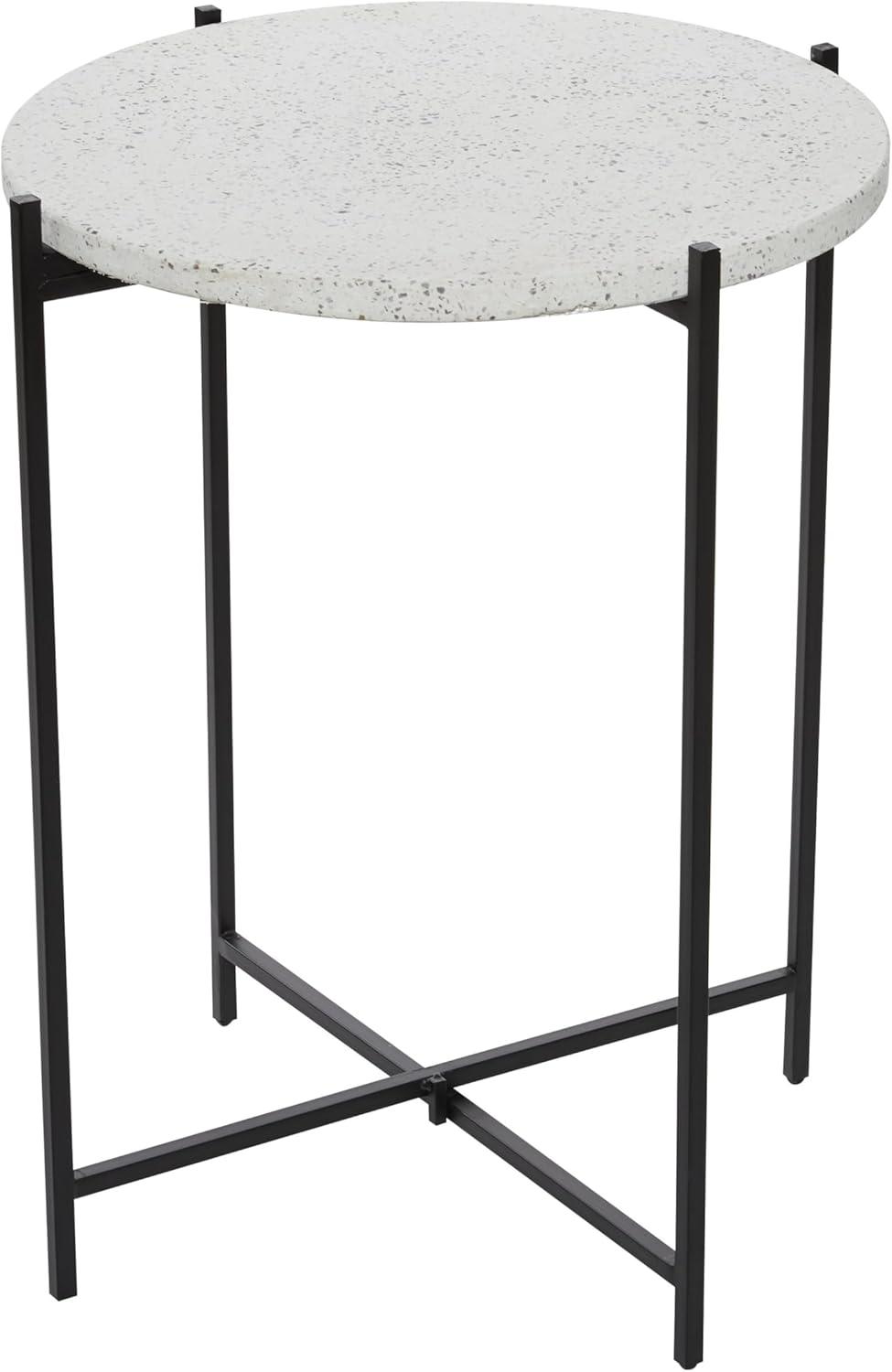 Contemporary Terrazzo Accent Table White - Olivia & May