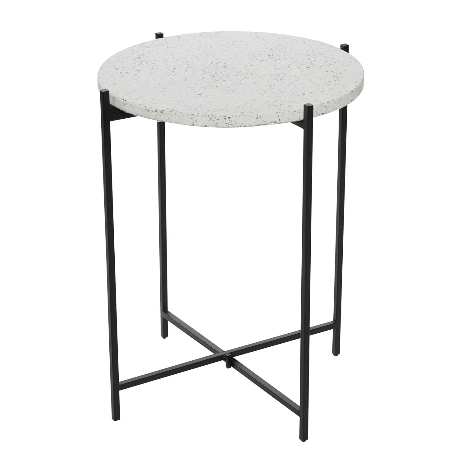 Contemporary Terrazzo Accent Table White - Olivia & May