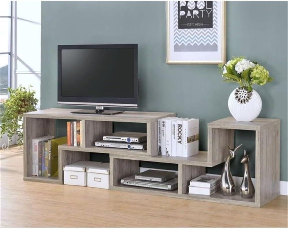 22" Velma Modular Bookcase & TV Stand: Stackable, Horizontal, Gray Driftwood - Coaster