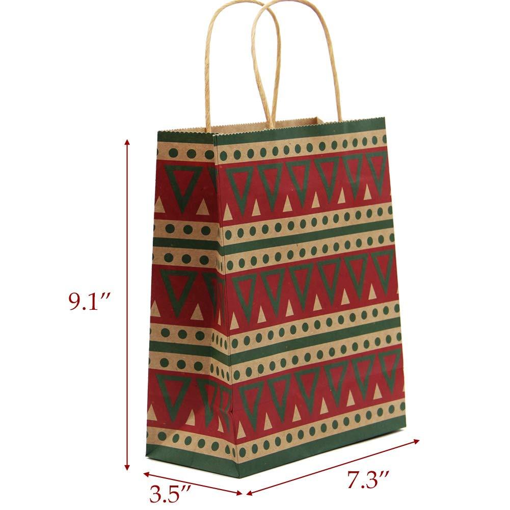 JOYFY 24pcs Christmas Gift Bags Assorted Kraft Gift Bags for Kids' Xmas Gifts Bags