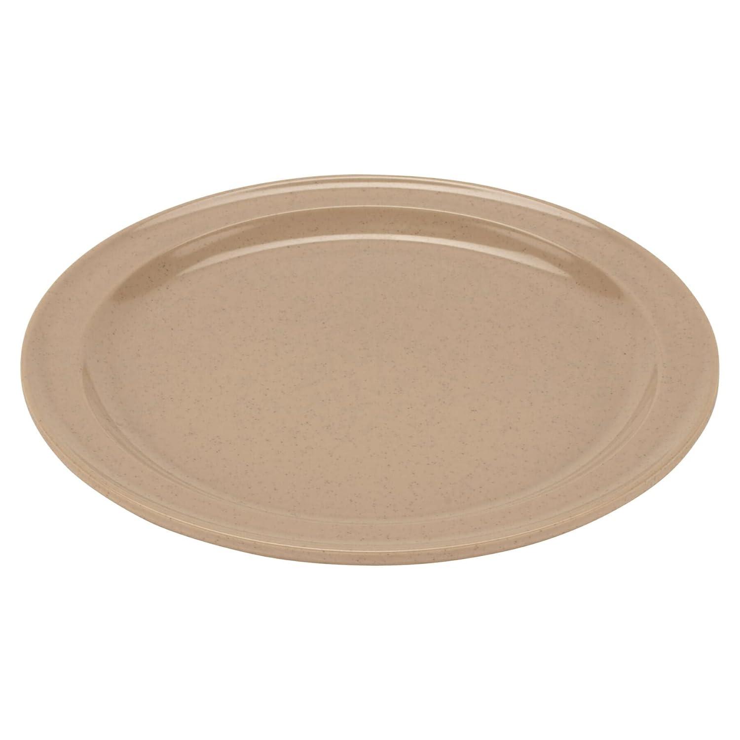 G.E.T. DP-509-S Sandstone 9" Round Plate, Break Resistant Dishwasher Safe Melamine Plastic, Supermel Collection (Pack of 12)