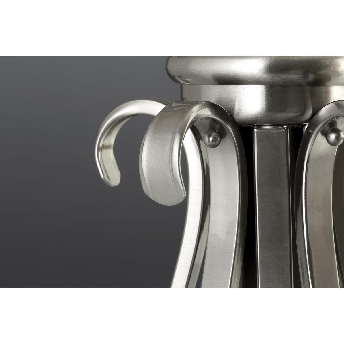 Progress Lighting Torino 3-Light Inverted Pendant, Brushed Nickel, Etched White Glass Bowl, Porcelain Material