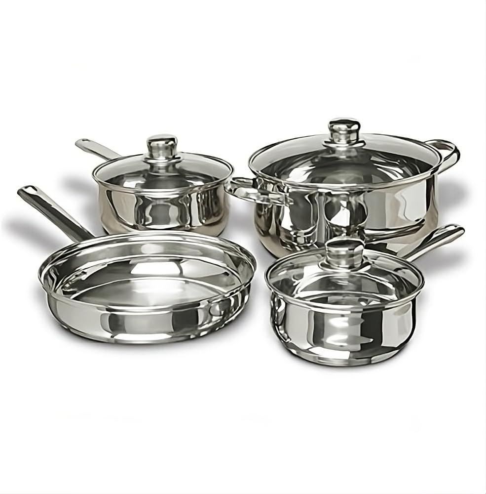 Concord 7-Piece Stainless Steel Cookware Set with Glass Lids