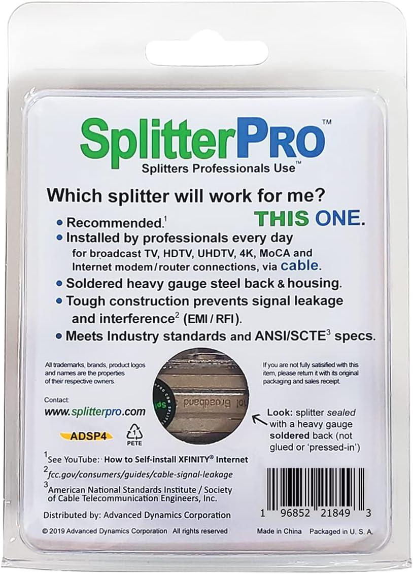 - Digital Splitters Professionals Install Every Day Across The U. S. A. 2-Way Coaxial Cable Splitter, 1 GHz