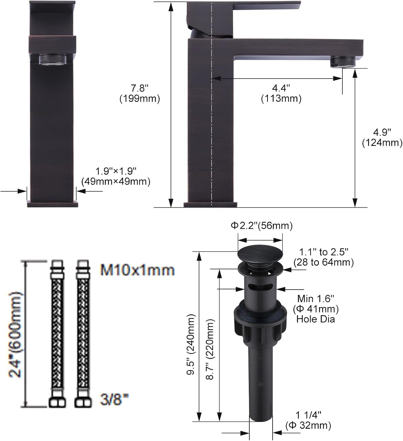 Oil Rubbed Bronze Single Handle Bathroom Faucet with Deck Plate