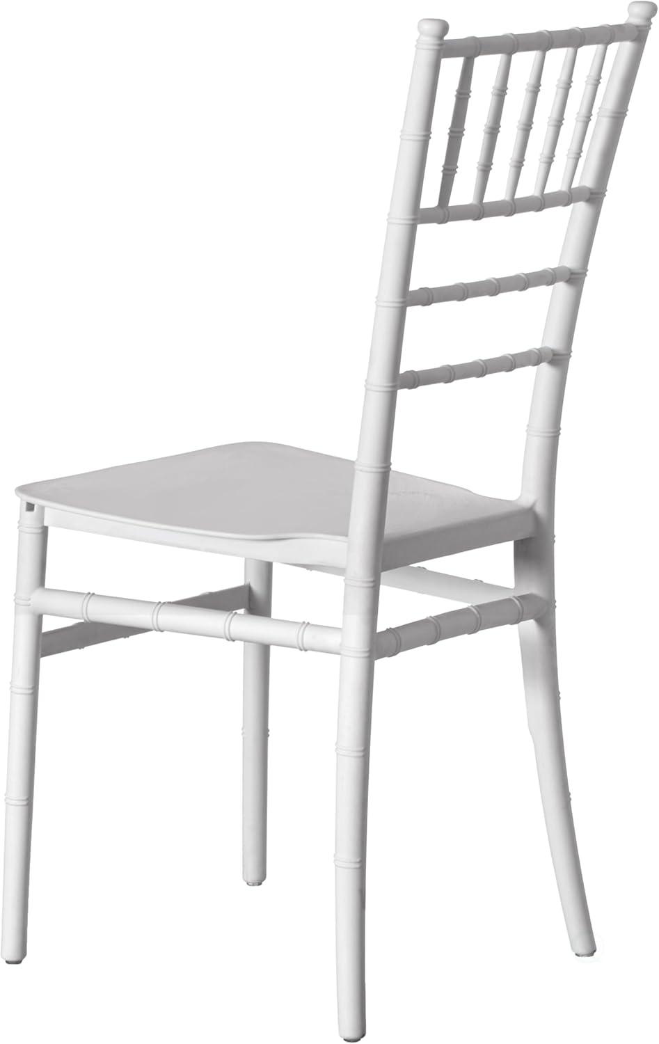 Fabulaxe Modern White Stackable Chiavari Dining Chair, Seating for Dining, Events and Weddings, Party Chair, White