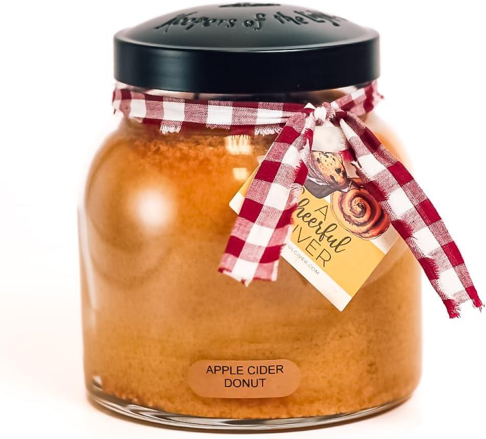 Apple Cider Donut Scented Fall Candle in Glass Jar