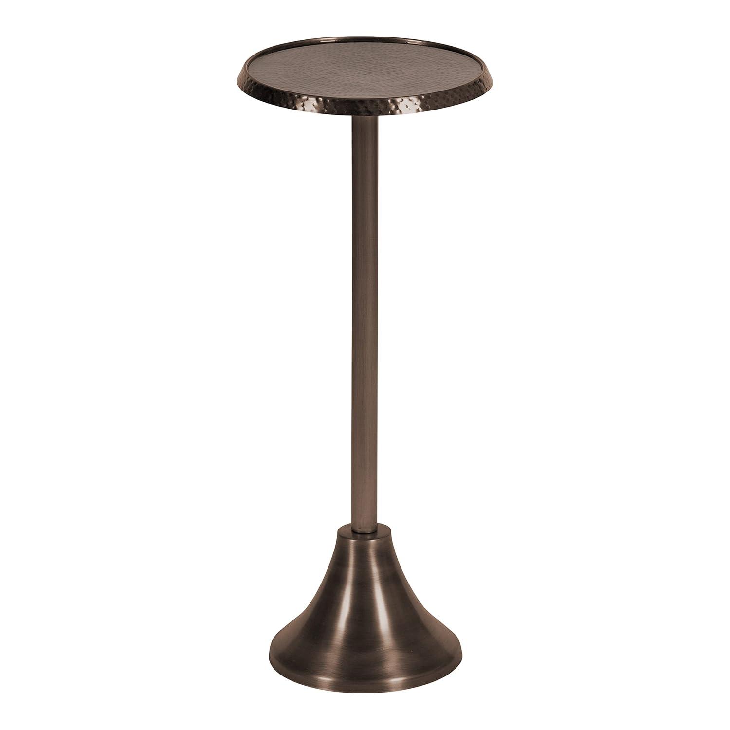 Kate and Laurel Sanzo Round Metal Drink Table, 9x9x23, Bronze