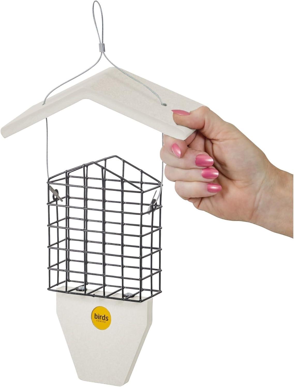 Birds Choice Suet Feeder with Tail Prop for Single Cake in Green Recycled Plastic