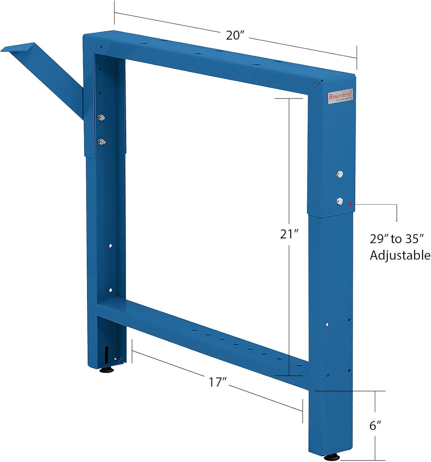 Adjustable Blue Powder Coated Steel Workbench Frame