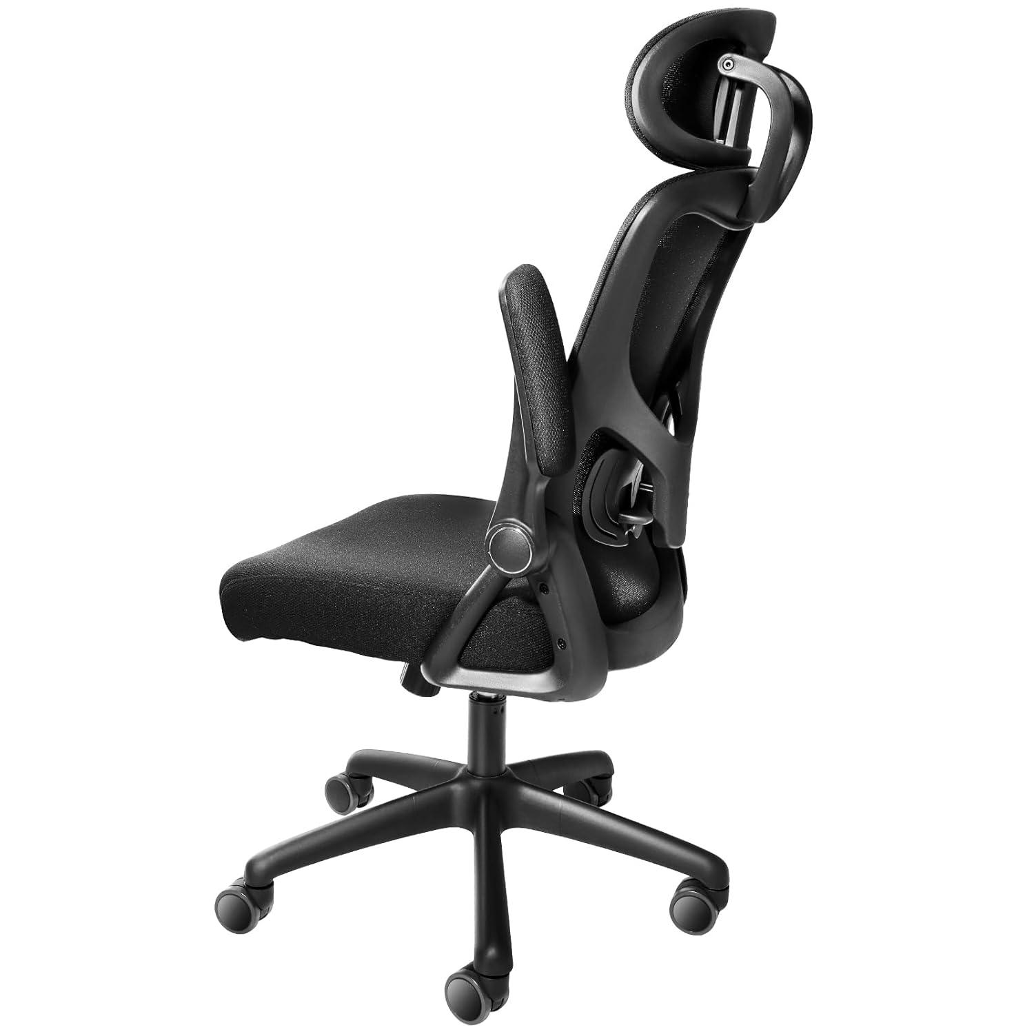 VEVOR Office Chair with Adjustable Lumbar Support, High Back Ergonomic Desk Chair with Adjustable Headrest, 2D Armrest, Ergonomic Office Chair Backrest, Computer Chair for Home Office