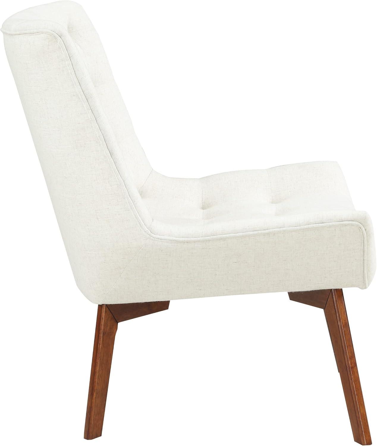 OSP Home Furnishings Shelly Tufted Chair in Linen Fabric with Coffee Legs K/D