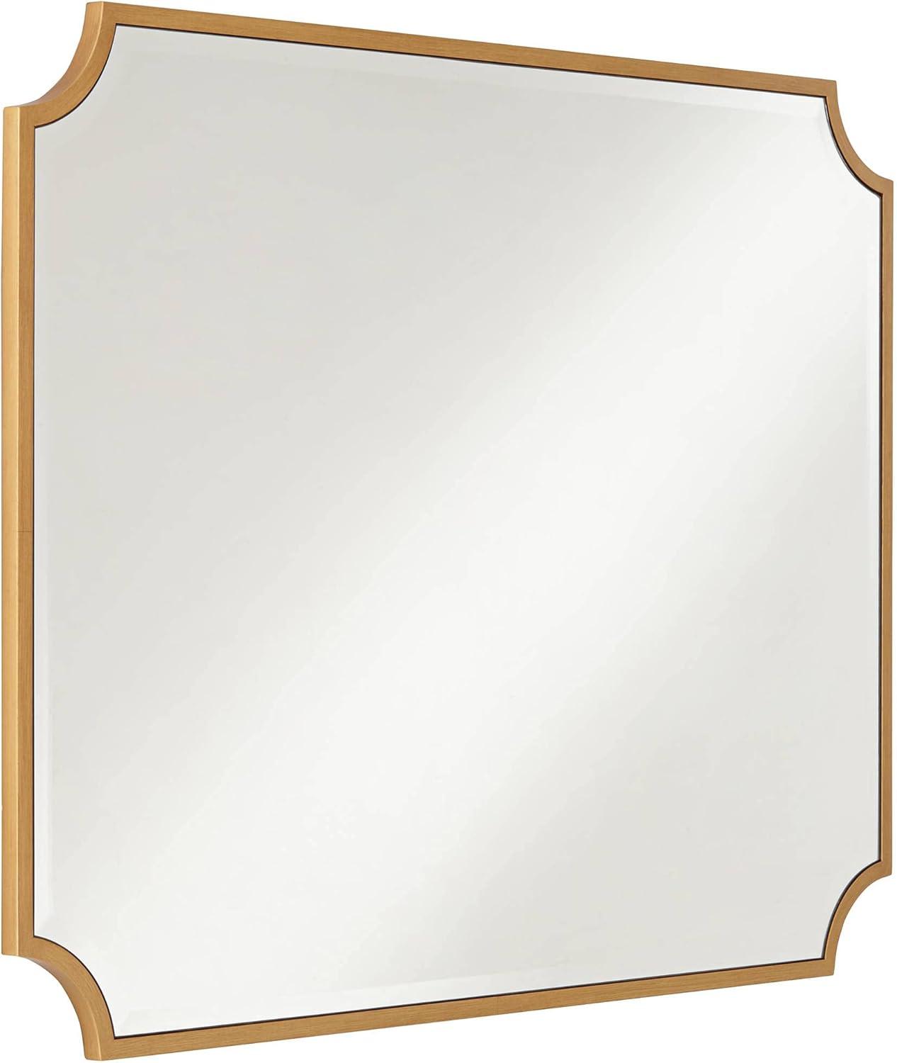 Jacinda Antique Gold Rectangular Beveled Wall Mirror 45"x35"