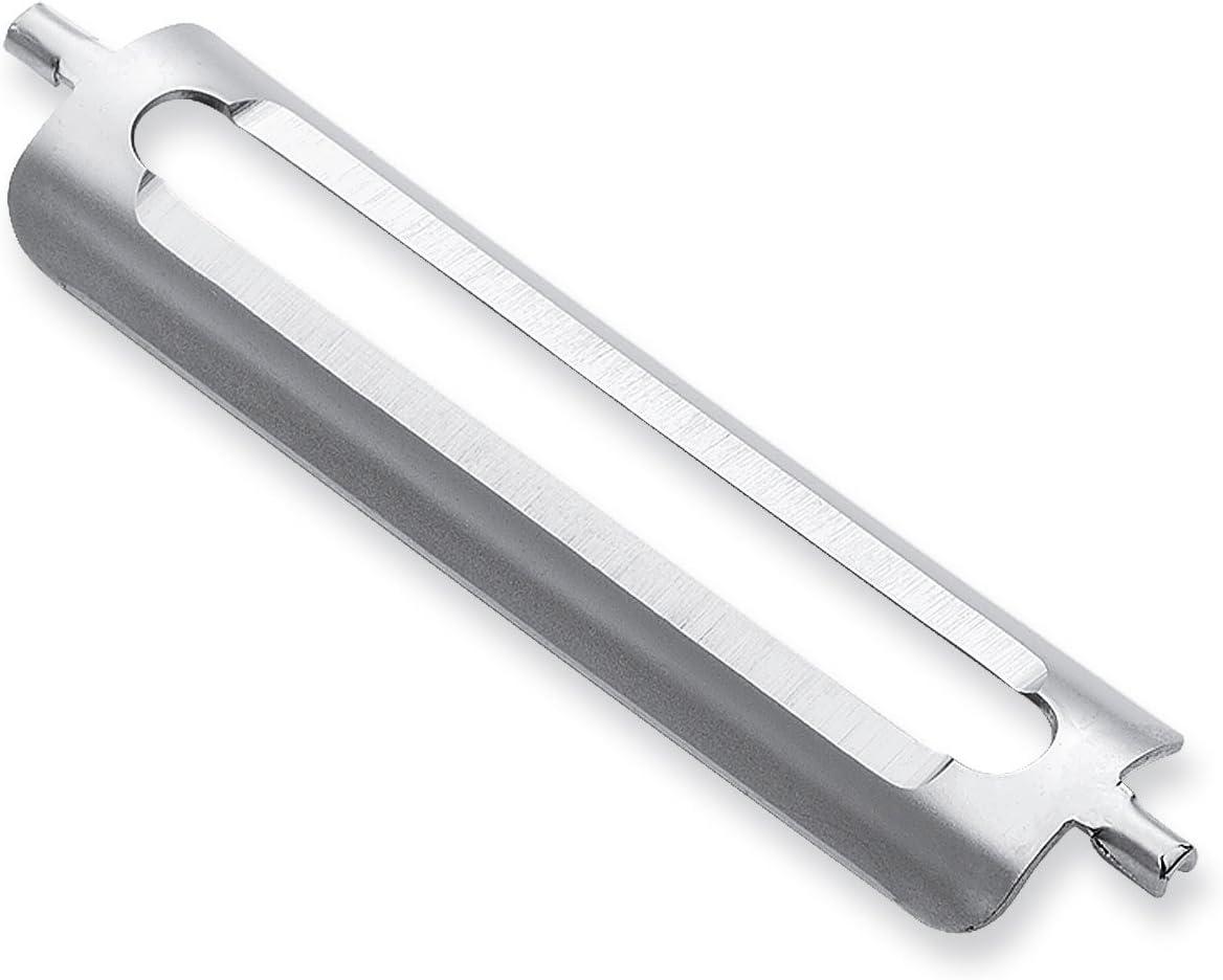 triangle Swivel Peeler, Orange - Stainless Steel Straight Twin Blade - Peels Hard-Skinned Fruits & Vegetables - Lightweight Handle - Dishwasher Safe - Made in Germany