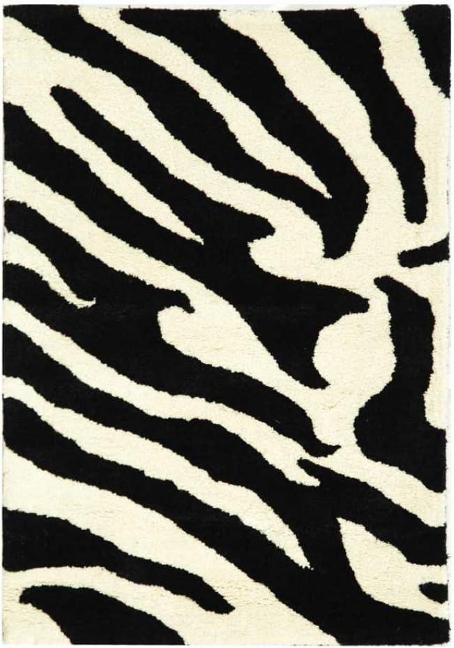 SAFAVIEH Soho Emery Striped Wool Area Rug, White/Black, 9'6" x 13'6"