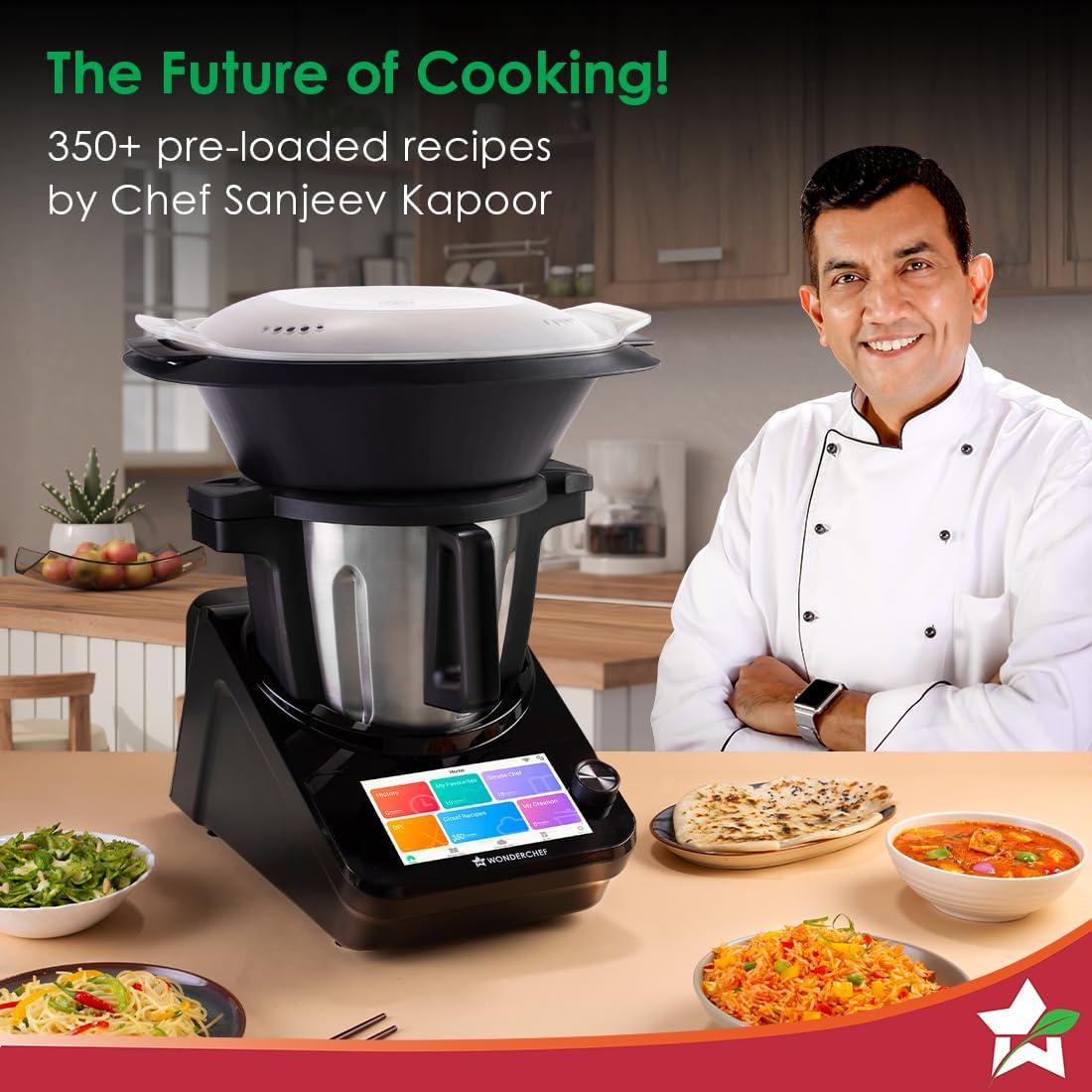 Wonderchef Chef Magic | All-in-One Kitchen Robot for Indian & International Cuisine | Automatic Chopping, Sautéing, Stirring, Kneading... | Mobile App | Recipes by Chef Sanjeev Kapoor | 2 Yr Warranty