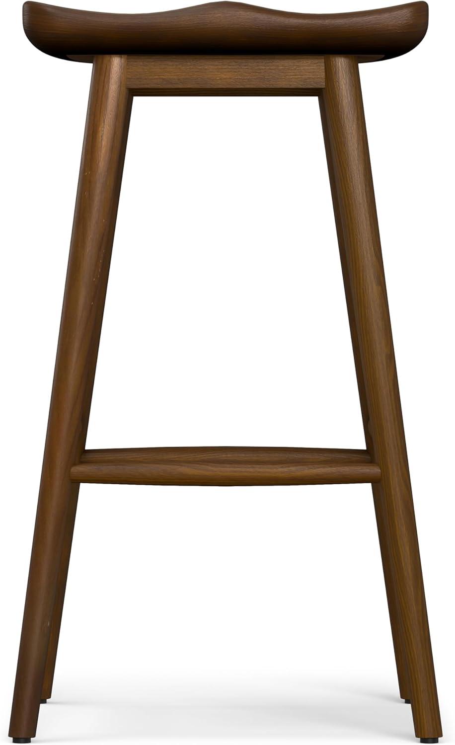 Teagan Dark Walnut 30" Backless Wood Bar Stool