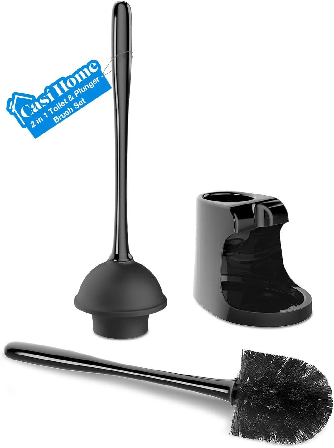 SRIAA Toilet Brush Plunger Set-Bathroom Cleaning Tools, Detachable & Extended Handles, Cleaning Brush and Bathroom Supplies.