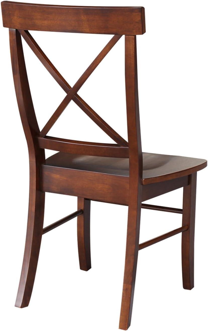 Set of 2 X Back Chairs with Solid Wood - International Concepts