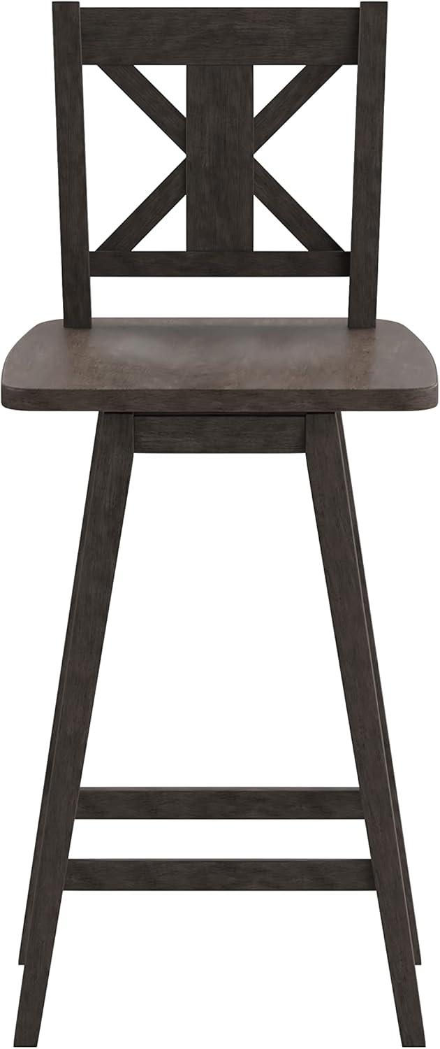 Taylor & Logan Bakersville Modern Farmhouse Wooden Swivel Bar and Counter Stool