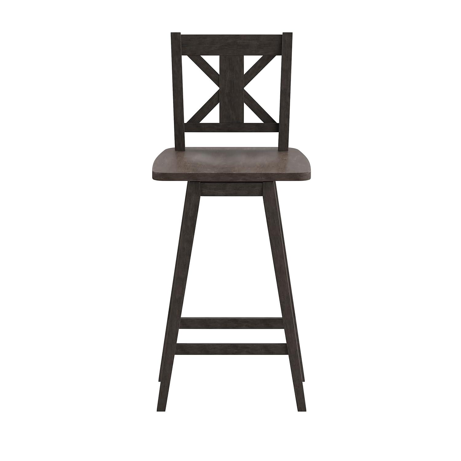 Taylor & Logan Bakersville Modern Farmhouse Wooden Swivel Bar and Counter Stool