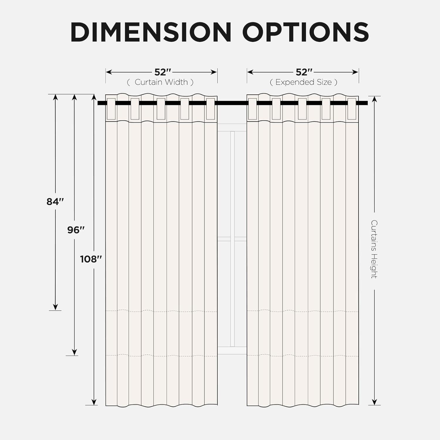 Joydeco Black Blackout Curtains 96 Inches Long, Thermal Insulated Curtains 2 Panels Set for Bedroom, Room Darkening Drapes for Living Room Window (W52 x L96 Inch, Black)
