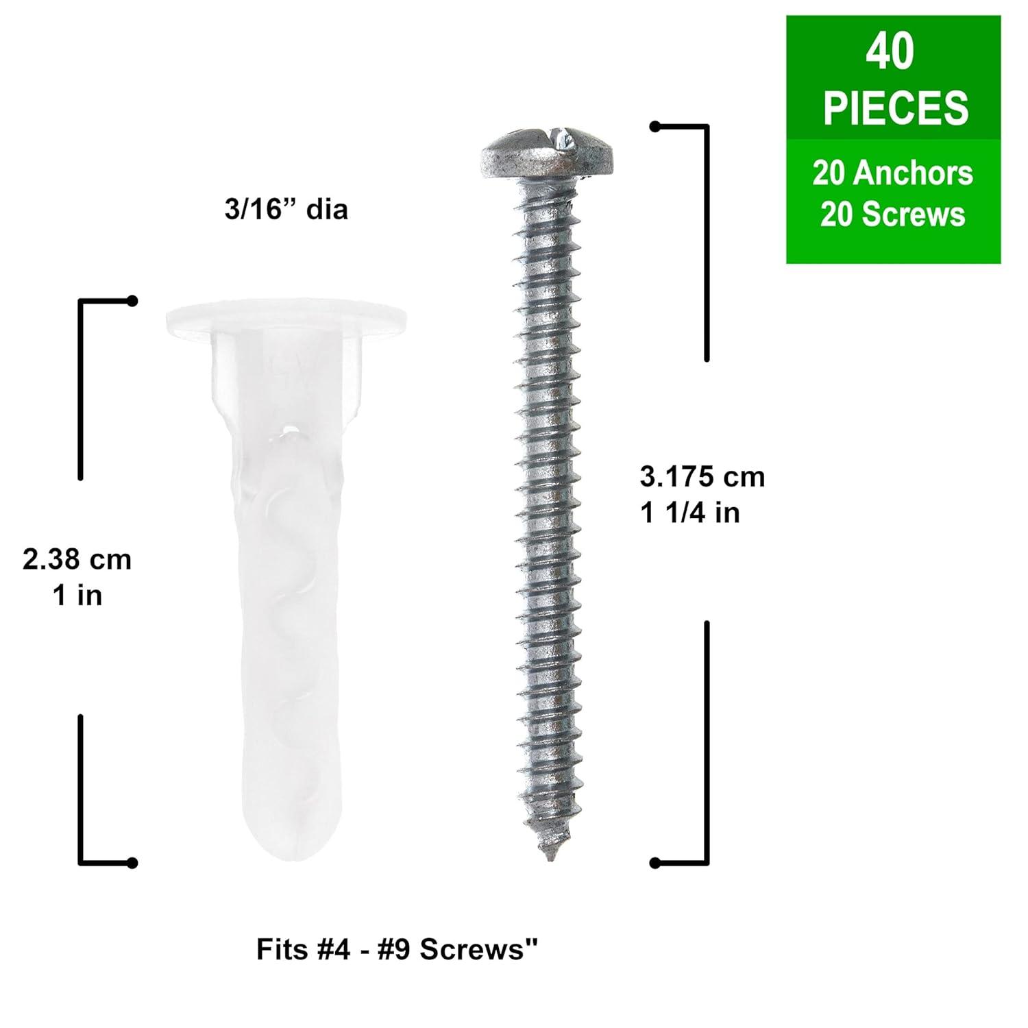 Toggler 3/16" Heavy-Duty Polypropylene Concrete and Drywall Anchors