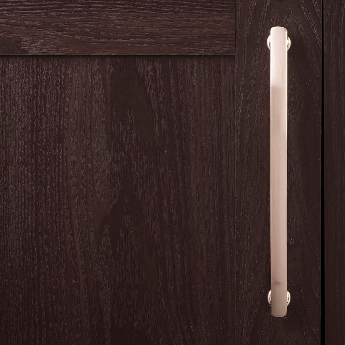 Hickory Hardware American Diner Collection Pull - 8-13/16" Center to Center Cabinet Pull Satin Nickel - Transitional, Traditional Hardware for Drawers & Cabinets (Set of 5)