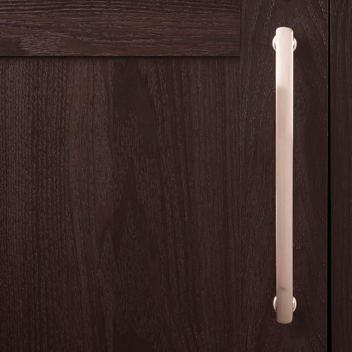 Hickory Hardware American Diner Collection Pull - 8-13/16" Center to Center Cabinet Pull Satin Nickel - Transitional, Traditional Hardware for Drawers & Cabinets (Set of 5)