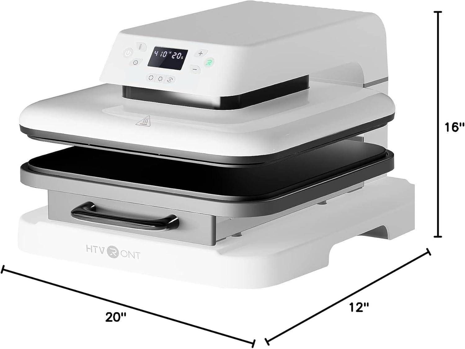 HTVRONT Automatic Heat Press Machine, Professional for Heat Transfer Projects, 15''x15'' Smart T-Shirt Press Machine with Auto Release-White
