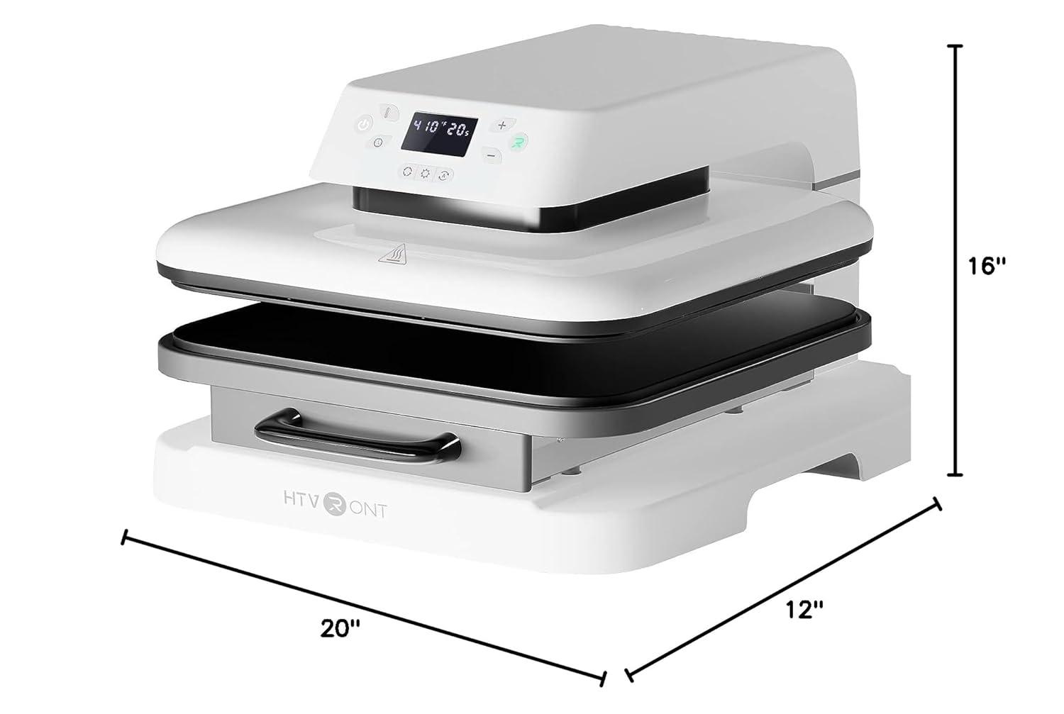 HTVRONT Automatic Heat Press Machine, Professional for Heat Transfer Projects, 15''x15'' Smart T-Shirt Press Machine with Auto Release-White