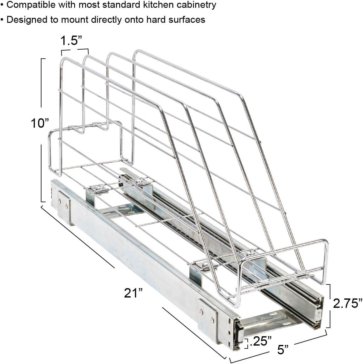 Chrome-Plated Steel Pull-Out Storage Organizer for Cookware