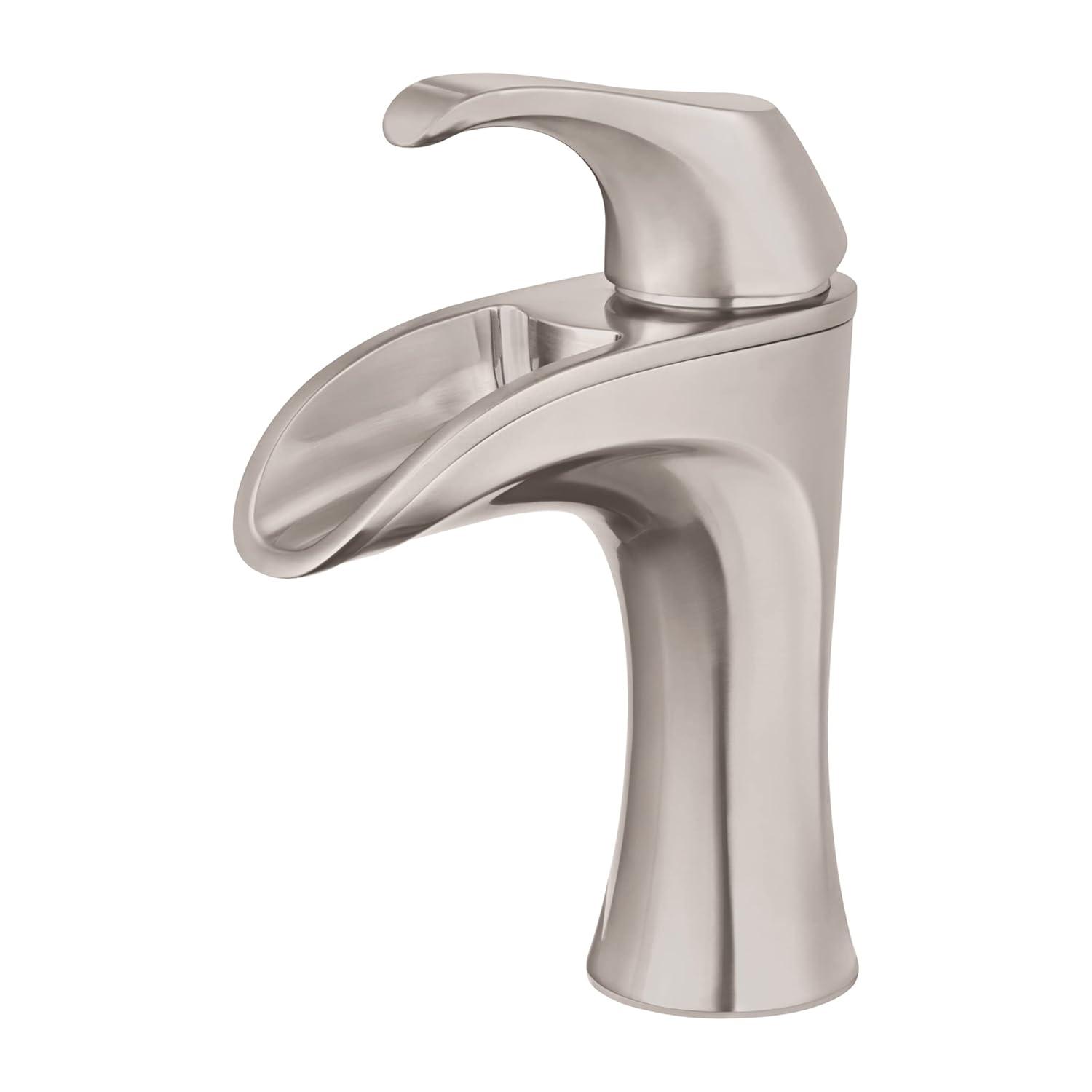 Pfister Brea Bathroom Sink Faucet, Single Control, 1-Handle, Single Hole, Brushed Nickel Finish, LF042BRKK