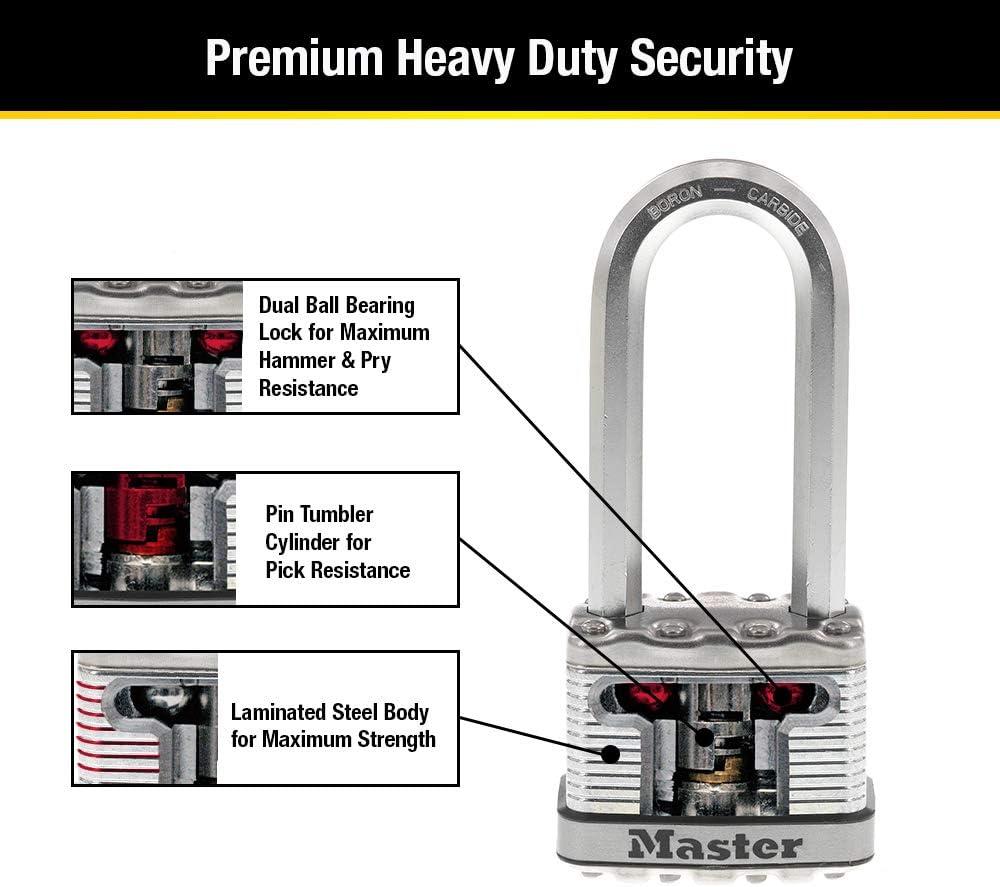 Master Lock 2" W Steel Dual Ball Bearing Locking Padlock 1 pk Keyed Alike