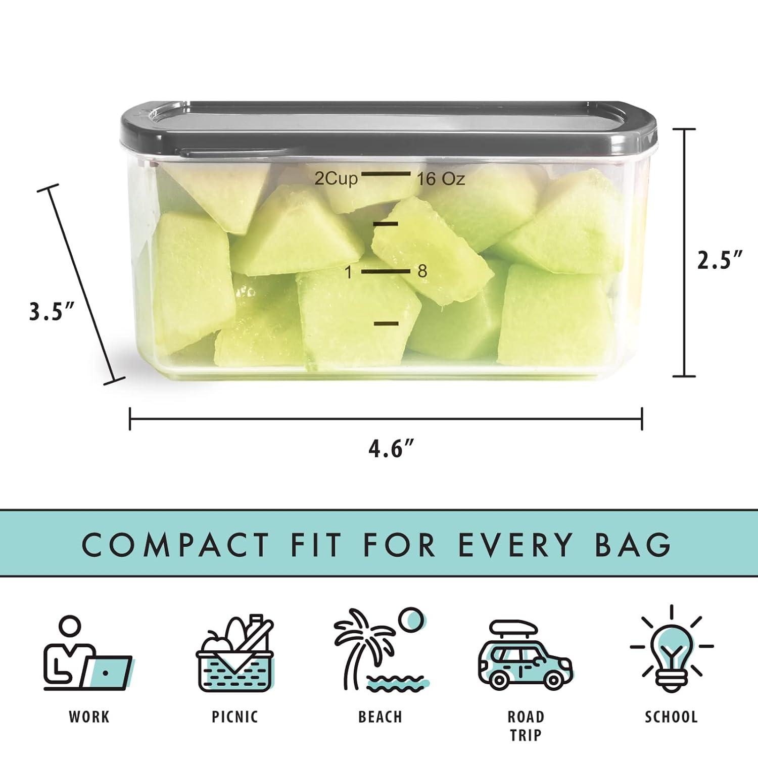 FIT & FRESH 225Hl Portion Control Containers With Lids, Snack Container - 2 Cup