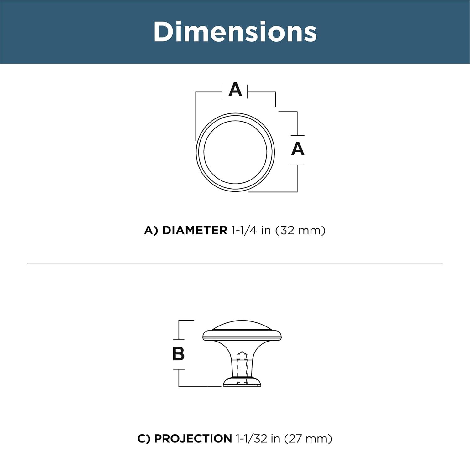 Franklin Brass 1 1/4" Diameter Round Knob Multipack (Set of 5)