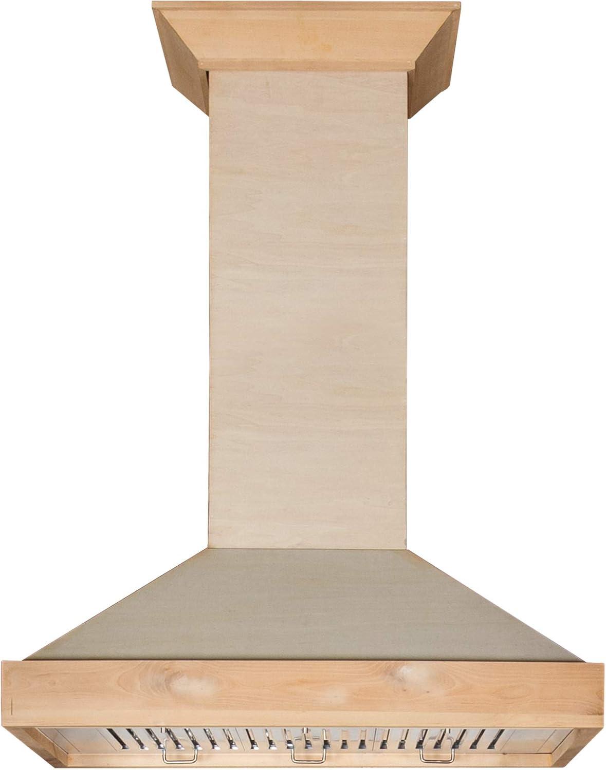 30" Wood 400 CFM Ducted Wall Mount Range Hood