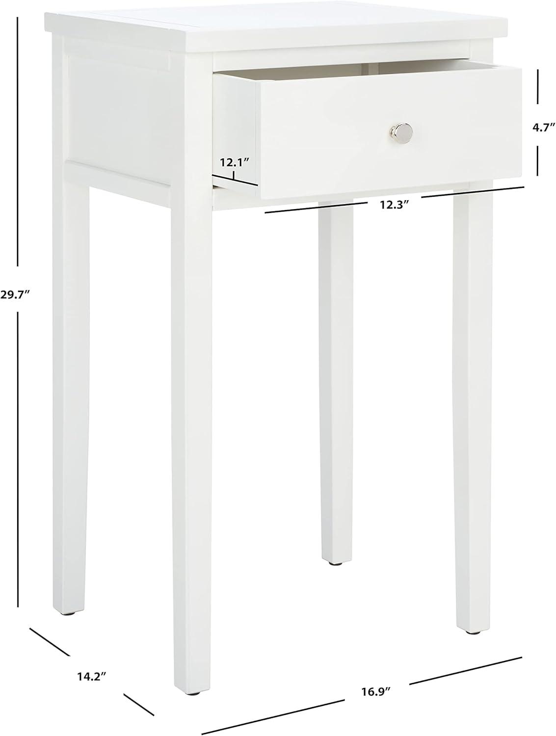 Abel Nightstand with Storage Drawers - White - Safavieh.