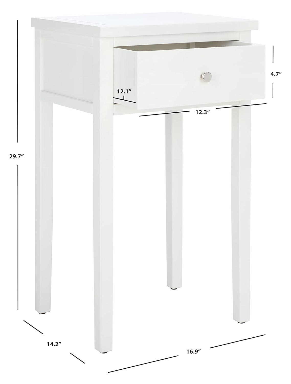 Abel Nightstand With Storage Drawer - AMH6626 - White - Safavieh Couture