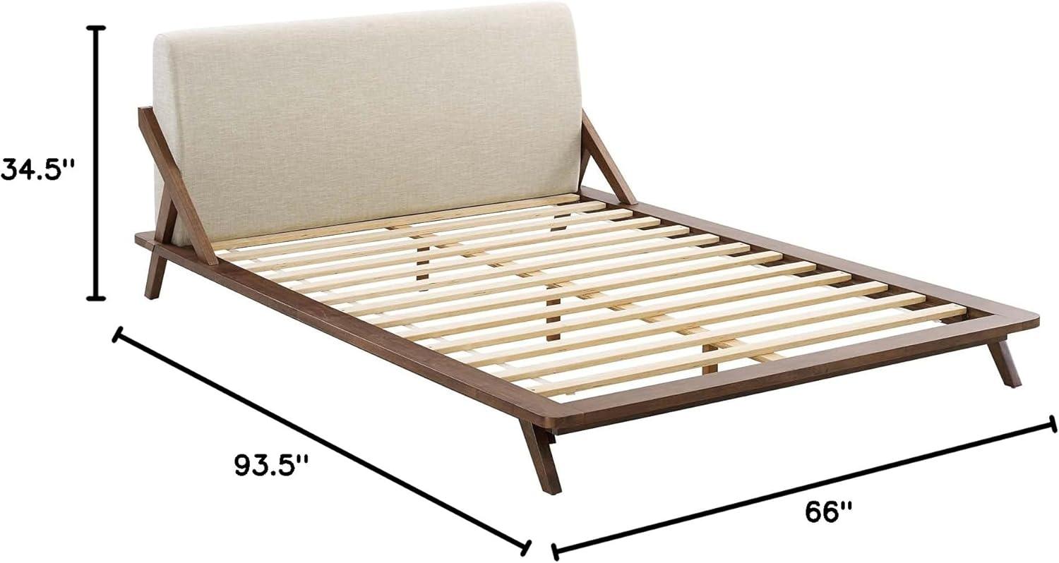 Luella Queen Upholstered Fabric Platform Bed (6047-WAL-BEI)