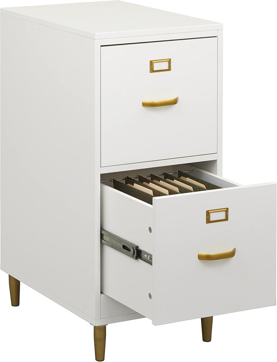 Buylateral 2 Drawer Dixie Filing Cabinet Blush Pink: Modern Vertical Storage, MDF Construction, 33"H x 15"W