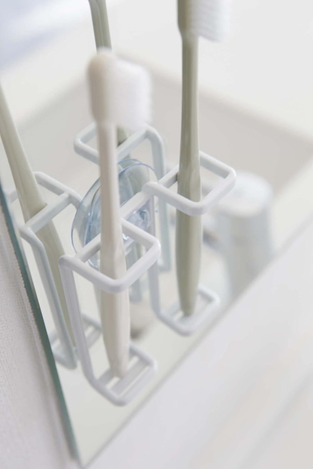 Yamazaki Home Tower Yamazaki Home Toothbrush Holder, Suction Cup Organizer For Bath, Steel, Water Resistant